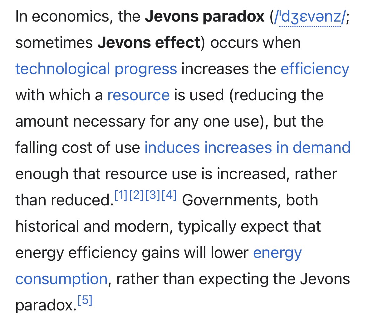 levie's tweet photo. The least understood yet most important concept in the world is Jevons Paradox. When we make a technology more efficient, demand goes well beyond the original level. AI is the perfect example of this — almost anything that AI is applied to will see more demand, not less. https://t.co/cSB3fDFJIM