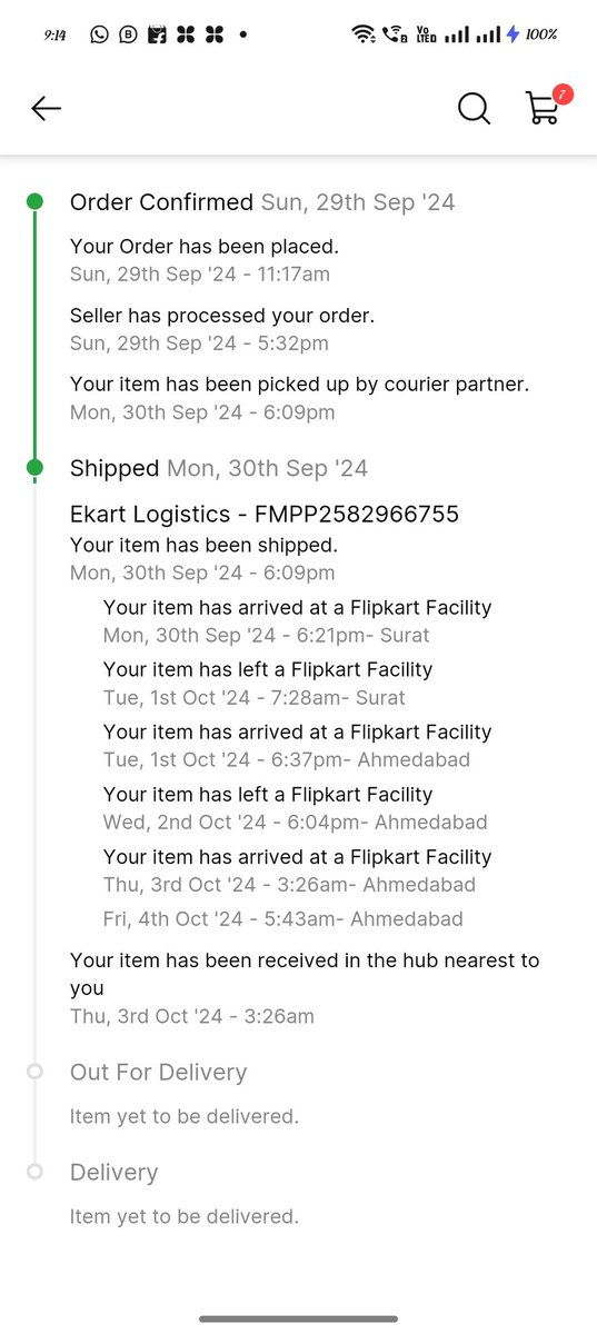 vanil76's tweet photo. @flipkartsupport @Flipkart I have four order last month end but only one order you Delivery any 2 order you cancel and 1 parcel late.
My parcel reach nearest hub in 3 October but your partner not delivered me.
Very poor service #FlipkartBigBillionDays2024 https://t.co/n7Dh2Xwquf