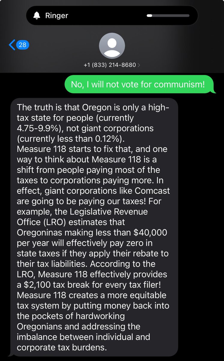 MrJoshuaYoder's tweet image. And they doubled down!

#VoteNo #Measure118 #NoCommunism #NoSocialism #SaveOregon