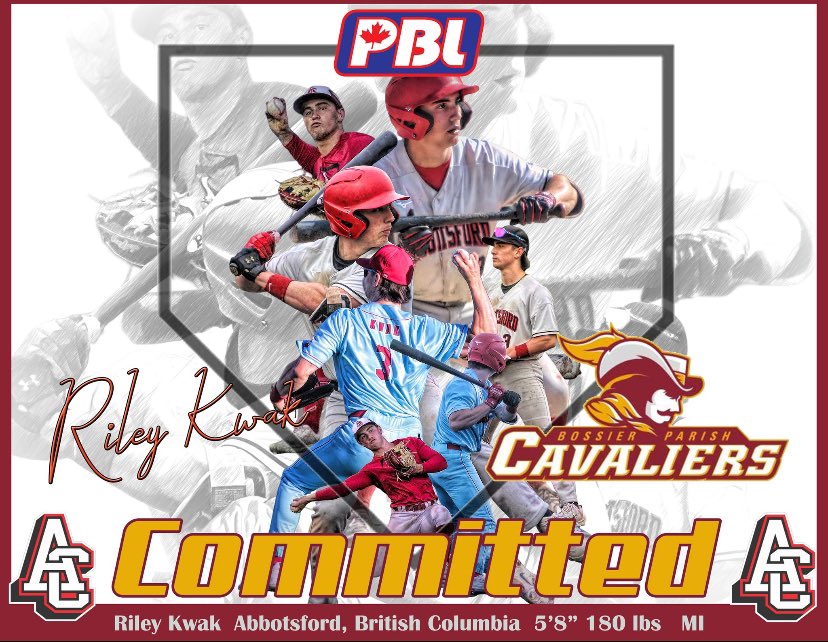 Riley Kwak (@rileykwak) on Twitter photo I am excited to announce my commitment to Bossier Parish CC, I am going to further my academic and baseball career there and I want to say a big thank you to all of my coaches, friends and family who have supported me my whole journey. Go Cavs! <a href="/BPCC_BASEBALL/">BPCC BASEBALL</a> <a href="/AbbyCardinals/">Abbotsford Cardinals Baseball π¨π¦</a> I am excited to announce my commitment to Bossier Parish CC, I am going to further my academic and baseball career there and I want to say a big thank you to all of my coaches, friends and family who have supported me my whole journey. Go Cavs! <a href="/BPCC_BASEBALL/">BPCC BASEBALL</a> <a href="/AbbyCardinals/">Abbotsford Cardinals Baseball π¨π¦</a>