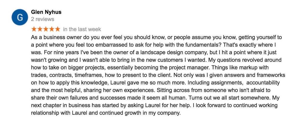 I am honoured to receive 5 star reviews like this one. I really love helping people get to the next level in their life &amp; #business! #businessmentor #success