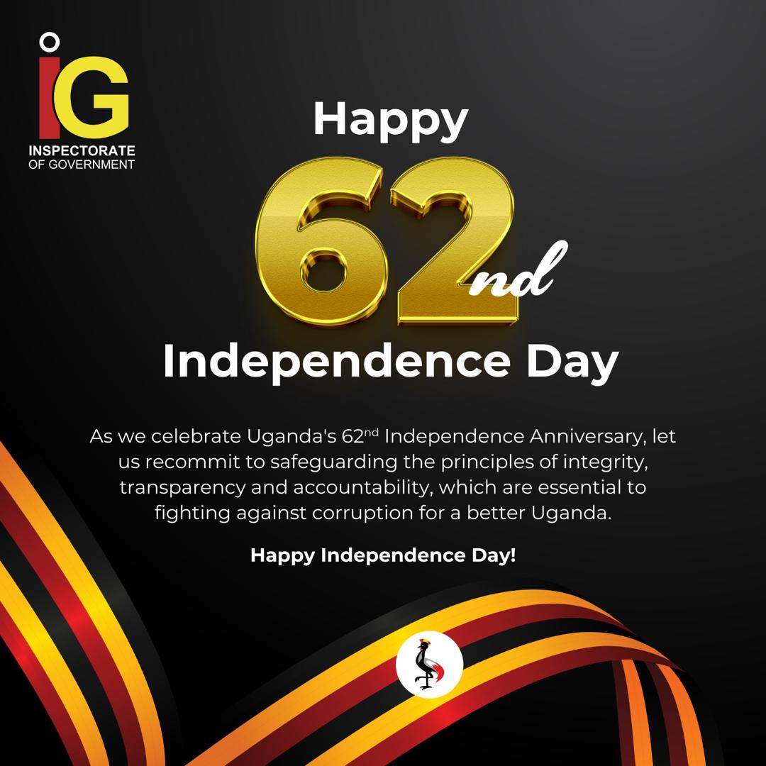IGGUganda's tweet photo. Happy 62nd Ugandans! #CitizensAgainstCorruption https://t.co/PuwLMx5l79