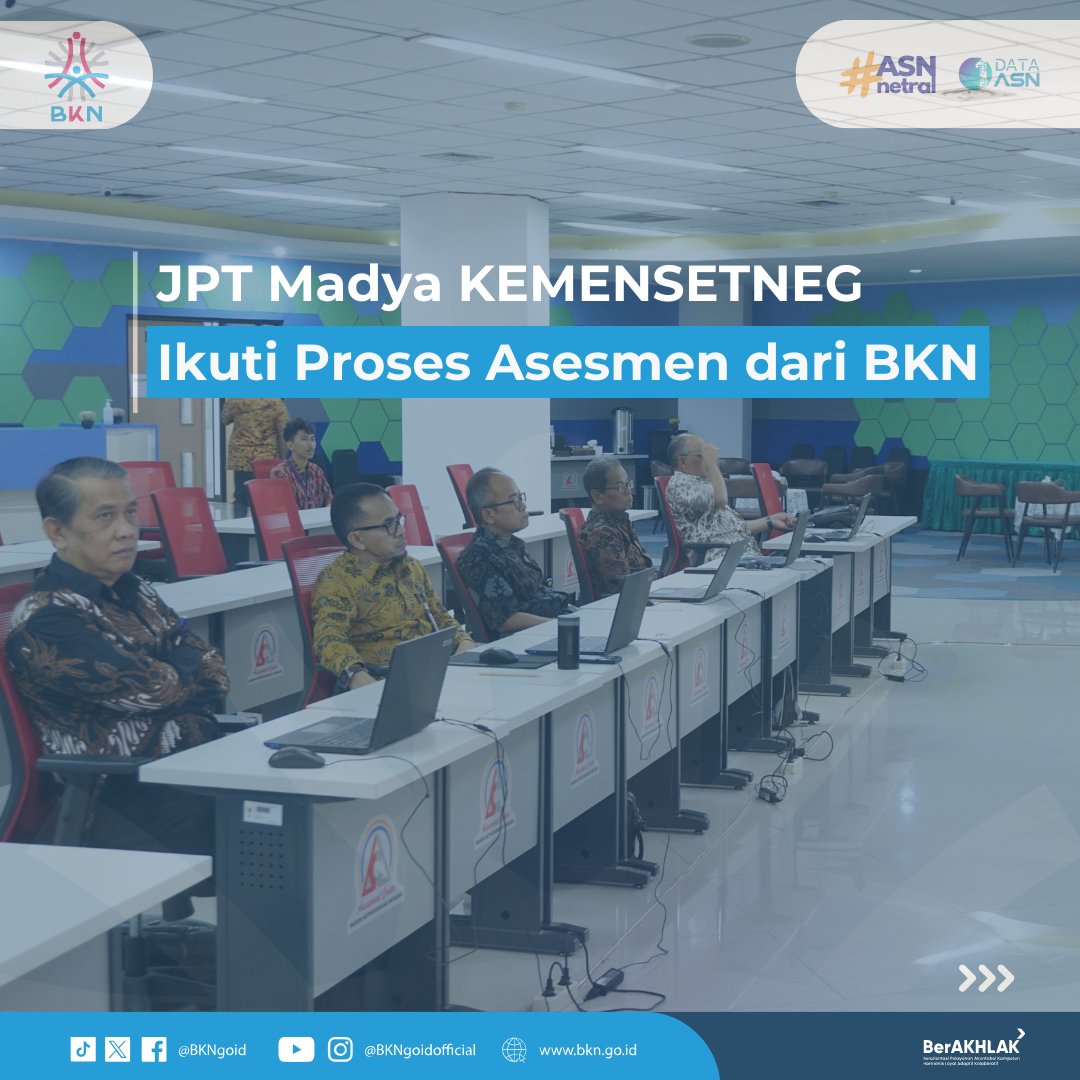 BKNgoid's tweet photo. BKN melakukan profiling terhadap sejumlah JPT Madya Kementerian Sekretariat Negara melalui proses asesmen sebagai bentuk penyusunan profil kompetensi pegawai ASN level JPT Madya di internal instansi.

#SatuDataASN
#ASNNetral https://t.co/eVAyQxGSjw