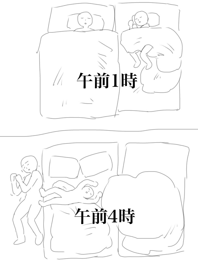 子が寝相の悪さを利用して母の人権を侵害してくる 