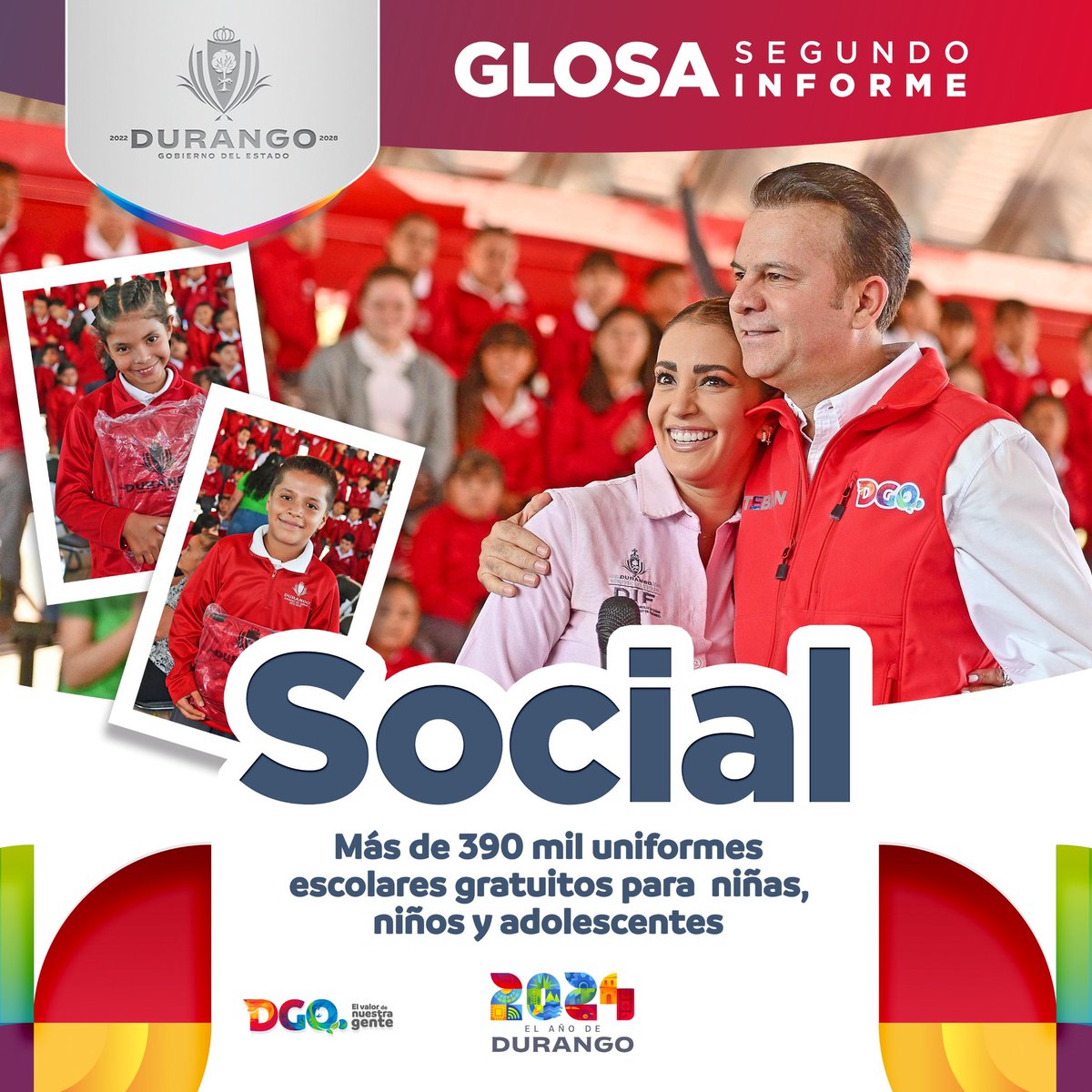 SSDurango's tweet photo. 📐✍️A 2 años de gobierno, seguimos trabajado para mejorar la vida de los duranguenses. 
👩‍🎓🏫En el gobierno de @EVillegasV, hay avances en apoyo a las y los estudiantes de primaria y secundaria con la  entrega de uniformes escolares gratuitos. https://t.co/FIF3VgDkhx