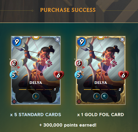 DuceCrypto's tweet photo. Another Hall of Legends purchase success!!
Gold Foil Delya #WelcomeToTheFamily!!
Making it look easy with my lucky touch for this #Splinterlands promo sale. Supporting our $SPS DAO with the purchase is icing on the cake. #HiveGaming!
#play2own #play2earn #shieldofglory https://t.co/547LA8Zo13