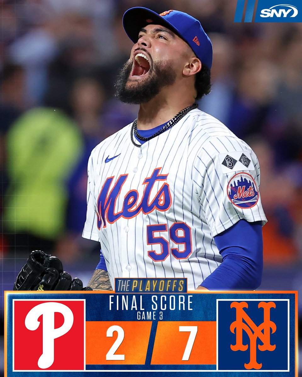 SNY_Mets's tweet photo. GAME 3 ✅

THE METS TAKE A 2-1 LEAD! https://t.co/cvZSLfHkUI