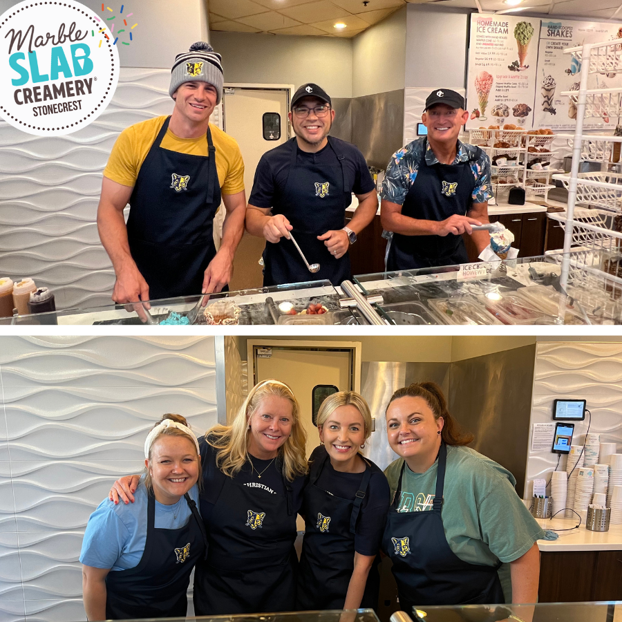 CarmelCougars's tweet photo. Thank you to all the families and celebrity scoopers who came out to Marble Slab Creamery Stonecrest to support our PTF! #carmelvalues-family #ccses #ccsms #ccshs @ccs_hs_1993 https://t.co/VUklKlJhJm