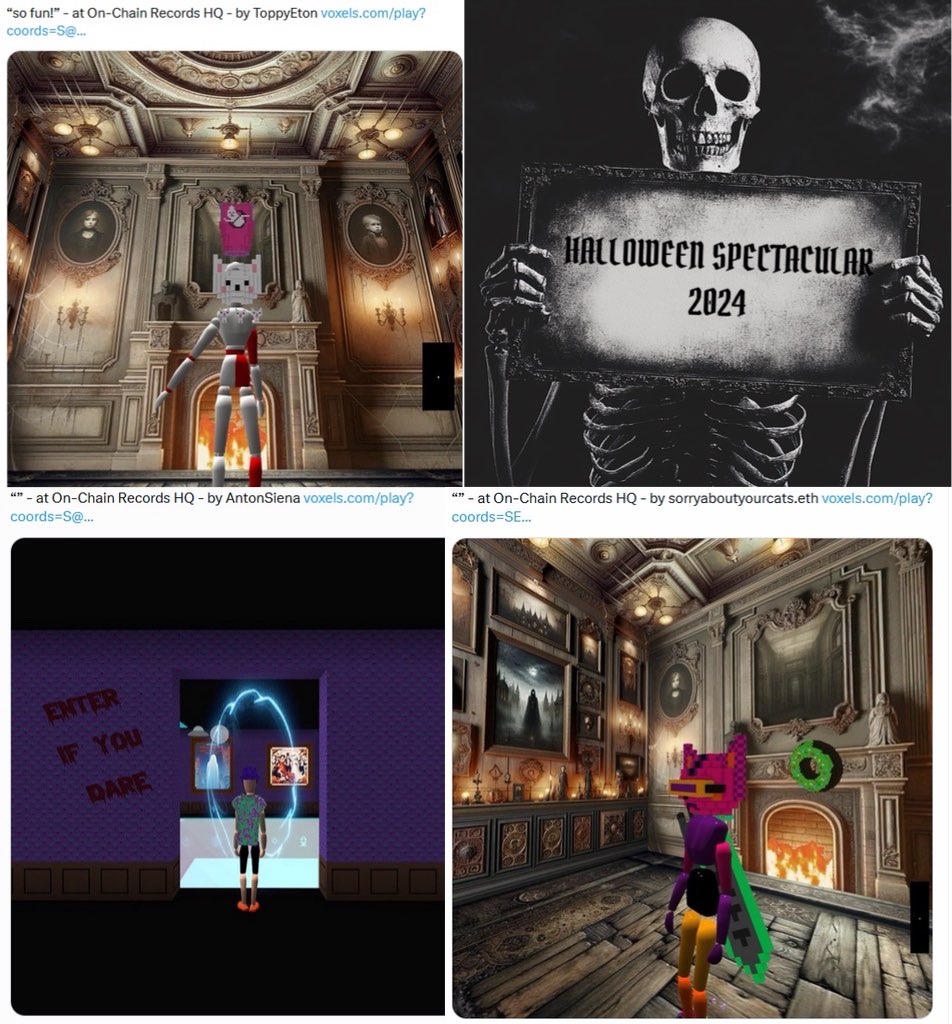 On-Chain Records (@onchainrecords) on Twitter photo Check out these eager souls dying to get in to the Halloween Spectacular! 👻
You won’t want to miss out on a wicked night of music, classic horror films, and many tricks & treats 🍭
📍OCR HQ <a href="/cryptovoxels/">Cryptovoxels</a>
📅Oct 28
🕰️7pm EST
s/o <a href="/ToppyEton/">Toppy Eton</a>, <a href="/SryAbtYourCats/">sorryaboutyourcats</a>, and AntonSiena! Check out these eager souls dying to get in to the Halloween Spectacular! 👻
You won’t want to miss out on a wicked night of music, classic horror films, and many tricks & treats 🍭
📍OCR HQ <a href="/cryptovoxels/">Cryptovoxels</a>
📅Oct 28
🕰️7pm EST
s/o <a href="/ToppyEton/">Toppy Eton</a>, <a href="/SryAbtYourCats/">sorryaboutyourcats</a>, and AntonSiena!
