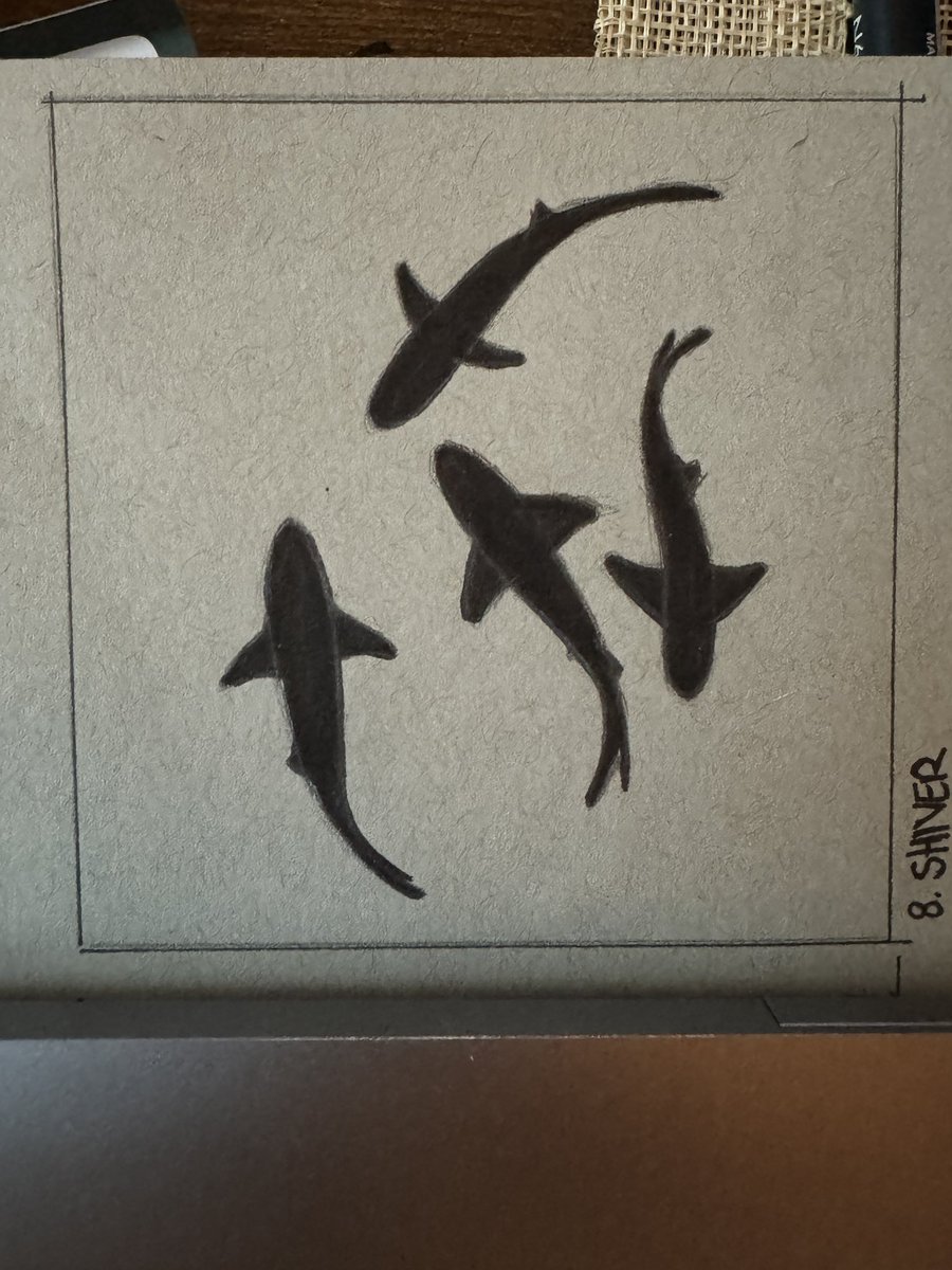 I was today years old when I learned a group of sharks is sometimes called a #shiver. #inktober