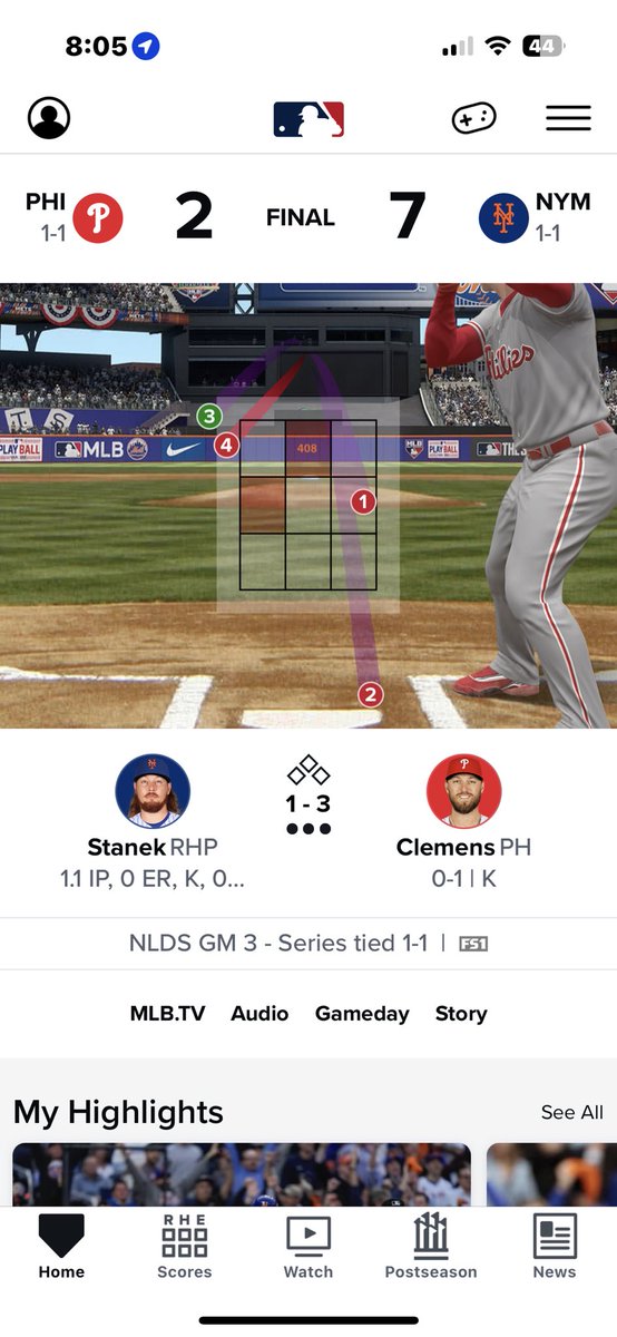 AVWX4's tweet photo. Sit down Clemens and the philthies.  #Mets win 7-2.  Great game and great to be back home in New York.   Love you Sean manaea!!   #LGM #LFGM https://t.co/hhS8l5CbWh