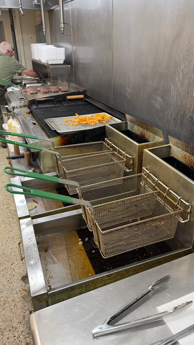KurtBauche's tweet photo. Nearly had a sellout on smoked pork steaks. I was at my normal station as the “fry guy”; wings, onion rings, poppers, mini tacos, French fries, cheese stix, etc. Our Tuesday night “Food for Scholarships” is always a big hit in town. #Elks #CareShare https://t.co/hZOIkQ4KZq