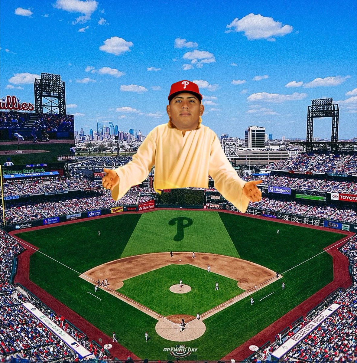Tom_Alvord's tweet photo. Didn’t realize the series ended tonight?? Playoff Ranger tomorrow and then Wheeler in Game 5. 

Still Phils in 5. https://t.co/nsXjKnjqBv