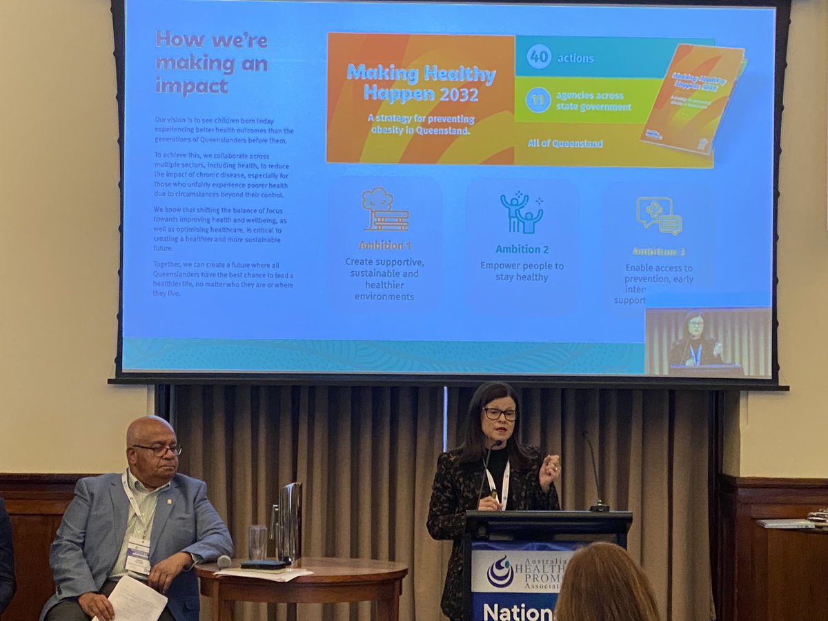 Australian Health Promotion Association (AHPA) (@ahpa_au) on Twitter photo Dr Robyn Littlewood, CEO of <a href="/hw_queensland/">Health and Wellbeing Queensland</a> outlines their ambition at #AHPASymposium2024 to make healthy happen. Dr Robyn Littlewood, CEO of <a href="/hw_queensland/">Health and Wellbeing Queensland</a> outlines their ambition at #AHPASymposium2024 to make healthy happen.