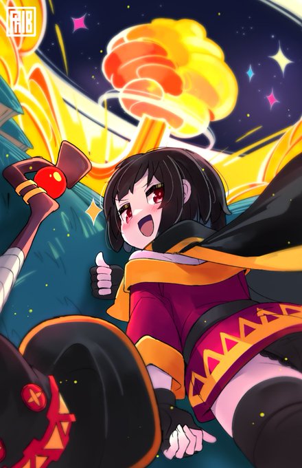 このすば』三嶋くろねによる晴れ着姿のめぐみんのイラストが