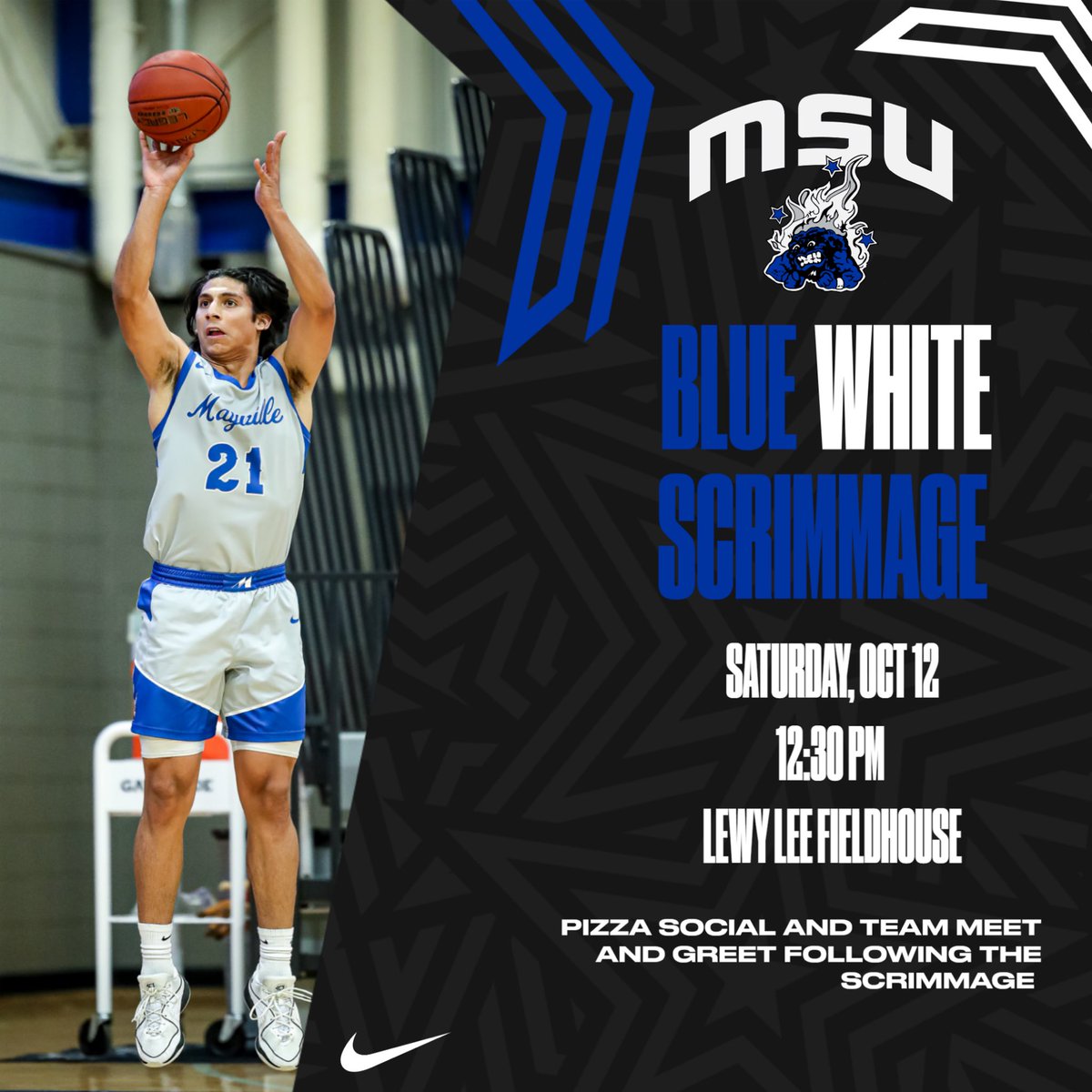 Mayville State MBB (@msucometsmbb) on Twitter photo Want a sneak peek at this years team? Come out to the Lewy Lee this Saturday for our Blue/White scrimmage with tip off at 12:30. Stay after for some food and a meet and greet with the guys. <a href="/Comet_Athletics/">Comet Athletics</a> Want a sneak peek at this years team? Come out to the Lewy Lee this Saturday for our Blue/White scrimmage with tip off at 12:30. Stay after for some food and a meet and greet with the guys. <a href="/Comet_Athletics/">Comet Athletics</a>