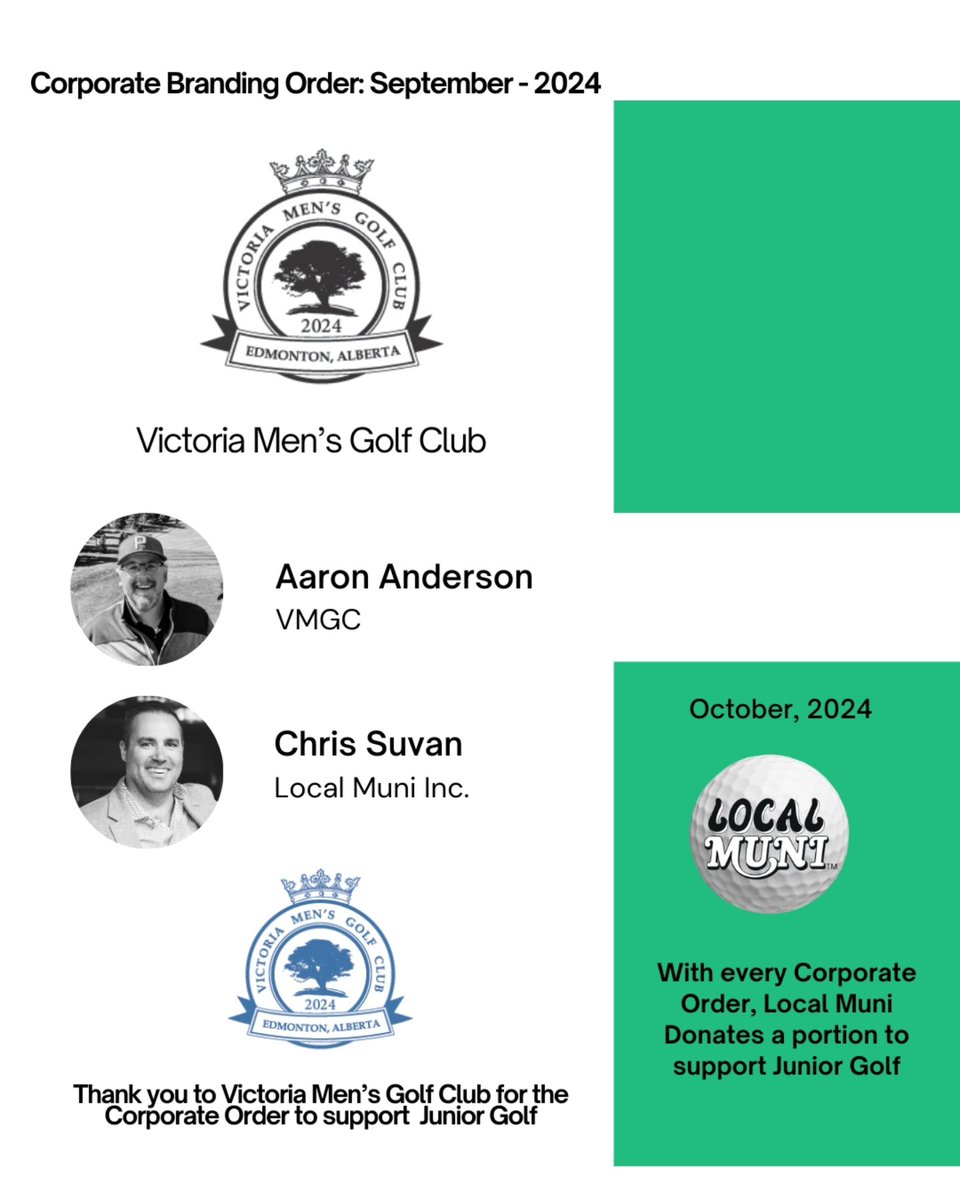 yourlocalmuni's tweet photo. Local Muni would like to thank Victoria Men's Golf Club @vmcgolf for their Corporate Branding order in September. They had a vision of what they wanted, and the final products came out looking fantastic. 

Looking for a unique way to grow your business? Let Local Muni help you stand out by putting your company logo on our premium golf shirts, hats, and accessories! 🌟 Whether it’s for corporate events, client gifts, or outfitting your team, our custom-branded gear is the perfect way to elevate your company’s image and visibility.⁠
⁠
Here’s why working with Local Muni makes sense:⁠
⁠
✔️ Brand Exposure: Your logo on high-quality apparel and accessories gets seen by more people, creating a lasting impression both on and off the golf course.⁠
⁠
✔️ Professional Image: Custom-branded gear enhances your company’s professional look and shows clients and employees that you invest in quality.⁠
⁠
✔️ Client Loyalty: Offering branded items builds strong relationships with clients and keeps your business top of mind.⁠
⁠
At Local Muni, we are committed to helping you grow your brand with style and class. Let’s collaborate to make your business shine! ✨⁠
⁠👉 Learn more at https://t.co/f14wUcWlXD 👈⁠
⁠
#supportyourlocalmuni #localmuni #corporatebranding #customlogo #businessgrowth #brandedmerchandise #corporategifts #businessgear #GolfApparel #GolfAccessories #YouthGolfers #JuniorGolf #GolfCommunity #GolfSeason #GolfCanada #GolfManitoba #GolfAlberta #GolfOntario #GolfBritishColumbia #GolfQuebec