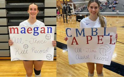 What a night Topeka Seaman (5A) volleyball! They are the 2024 UKC League Champions with a 25-1 record on the year. Maegan Mills breaks the all time kills record (1,316) previously set by Camryn Turner. Campbell Chabot breaks the all time assists record (1,433) also previously set