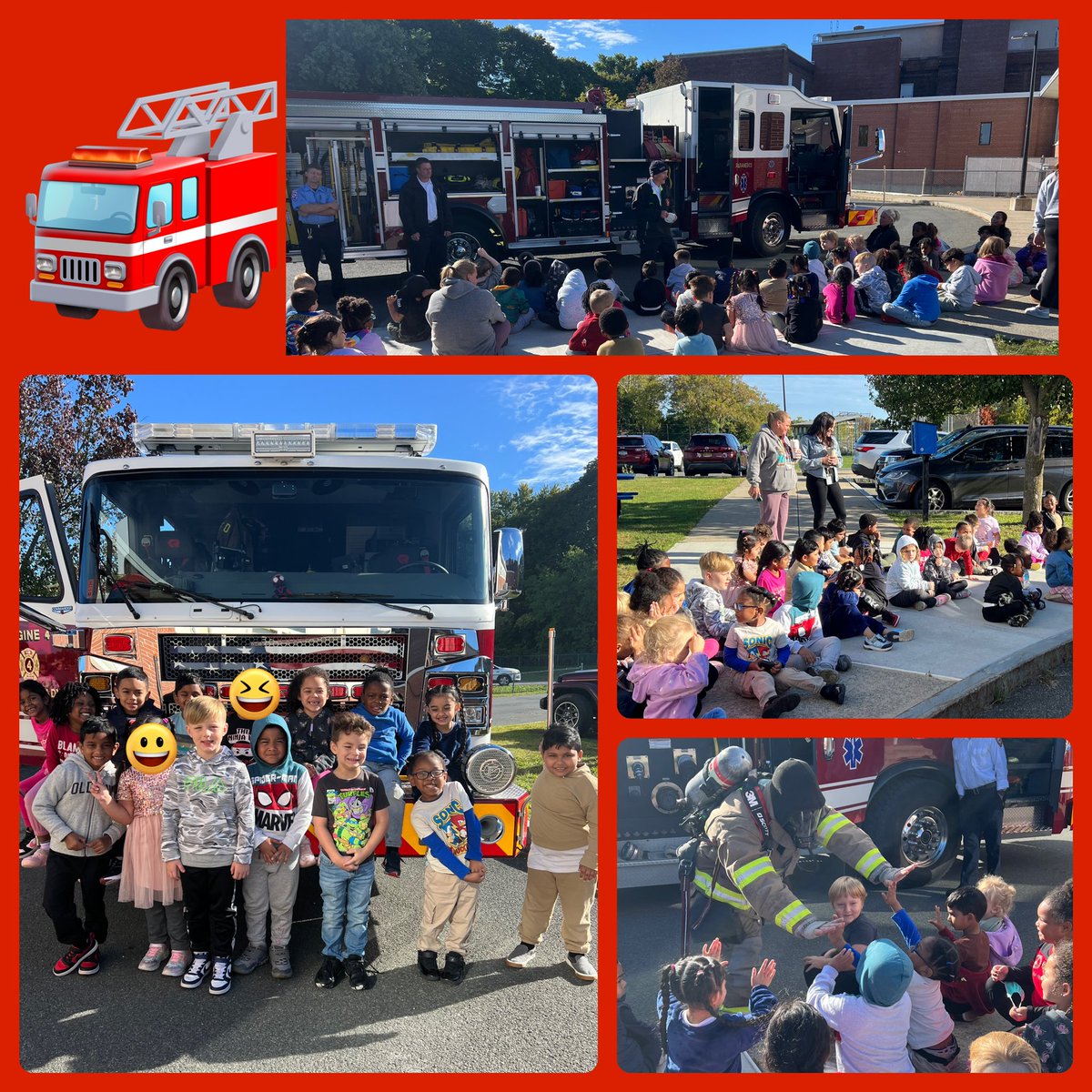 We had a special visit from the fire department today! Thank you <a href="/CarrieWhite55/">Carrie White</a> for setting this up for us! It was so much fun 😊 <a href="/YatesSCSD/">Yates Elementary</a>
