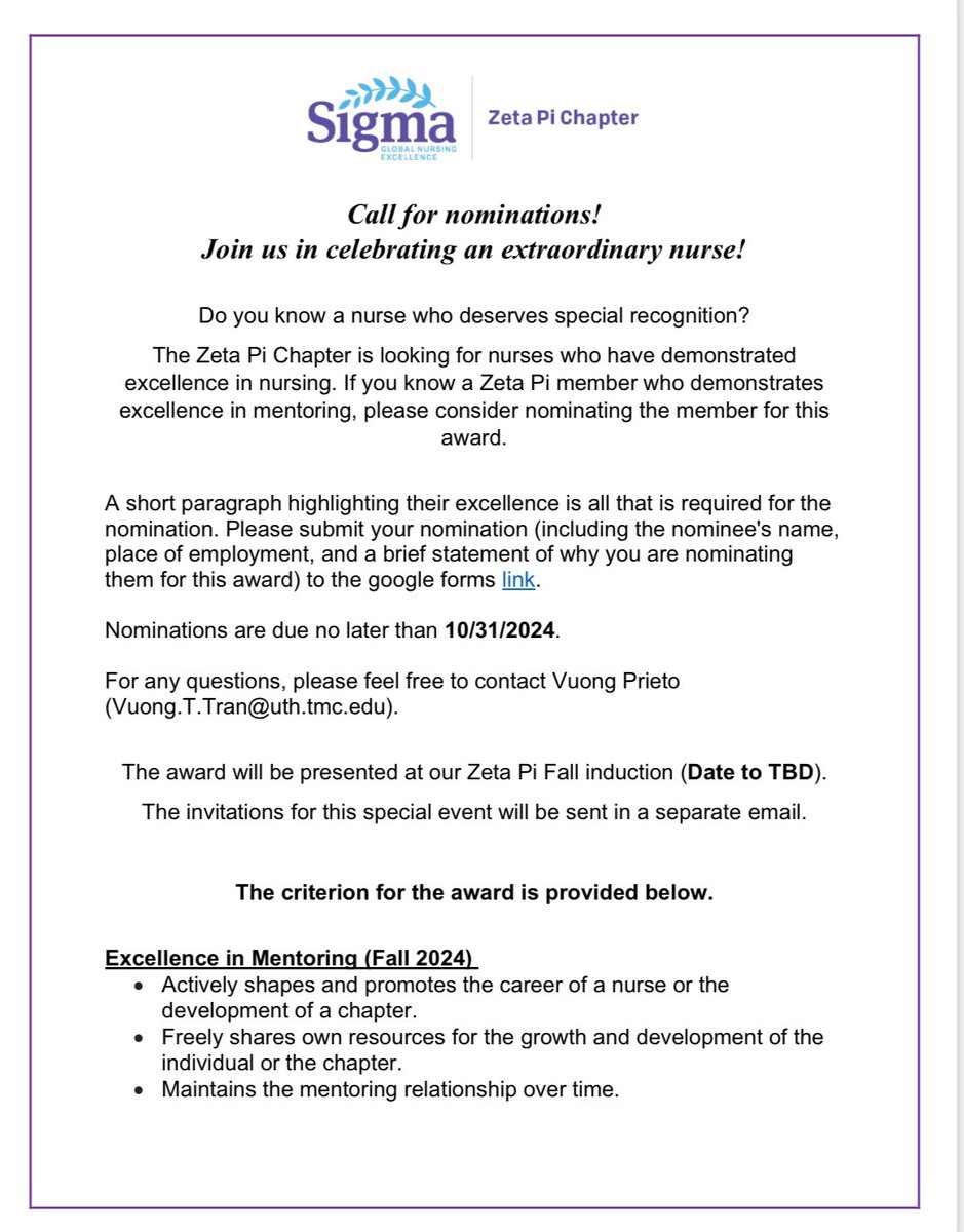 ZetaPiChapter's tweet photo. Call for Nominations!
#sigmanursing https://t.co/KdflGMPSHr