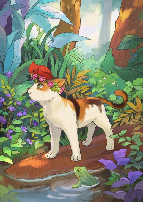 Hello #PortfolioDay! I'm Felia, an illustrator &amp; comic artist! I've worked on graphic novels, board books, chapter books and many other things. love drawing   fantasy and whimsical things   feehime.com 