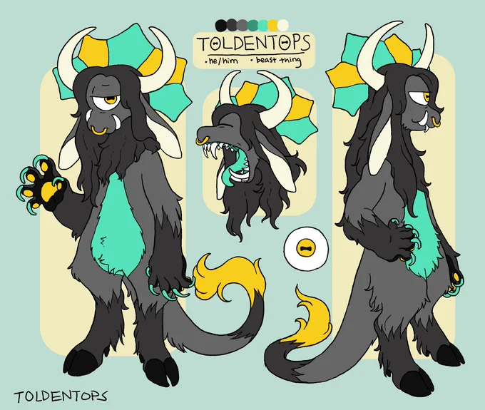 Finished a shiny new ref for my fursona! 