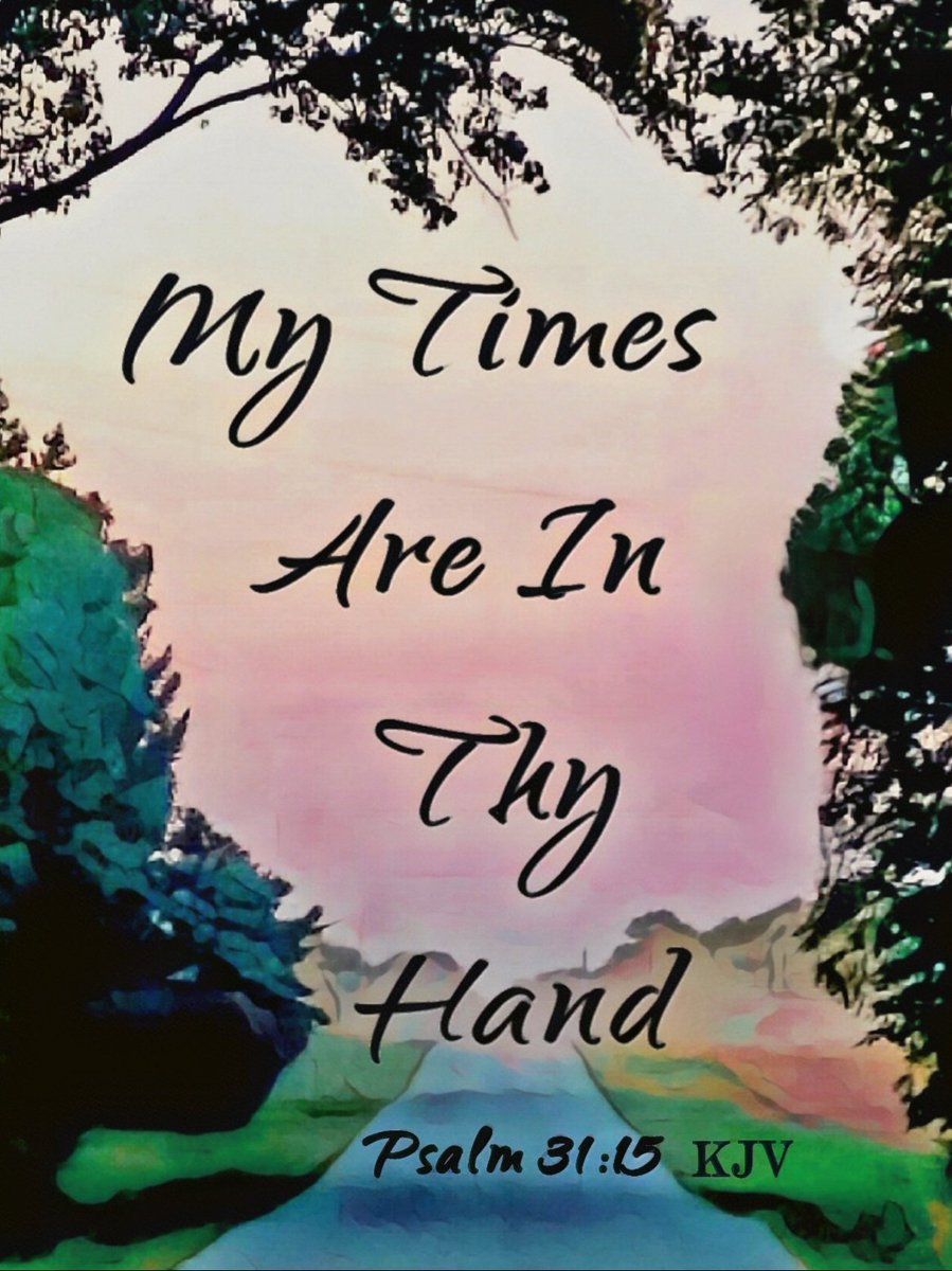 "My times are in thy hand:

Deliver me from the hand of mine enemies, and from them that persecute me."

Psalm 31: 15