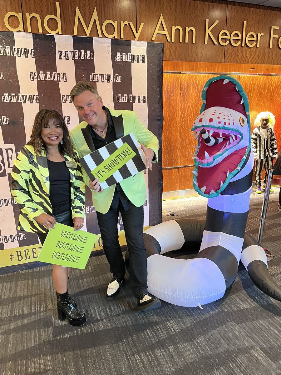 jaysondibble's tweet photo. Don’t say his name three times—or do, it’ll be great! It’s @BeetlejuiceBway playing now thru Sunday at @DeVosPerfHall thanks to @BroadwayGR! 💚🖤💚 https://t.co/9M1YYN0BYy