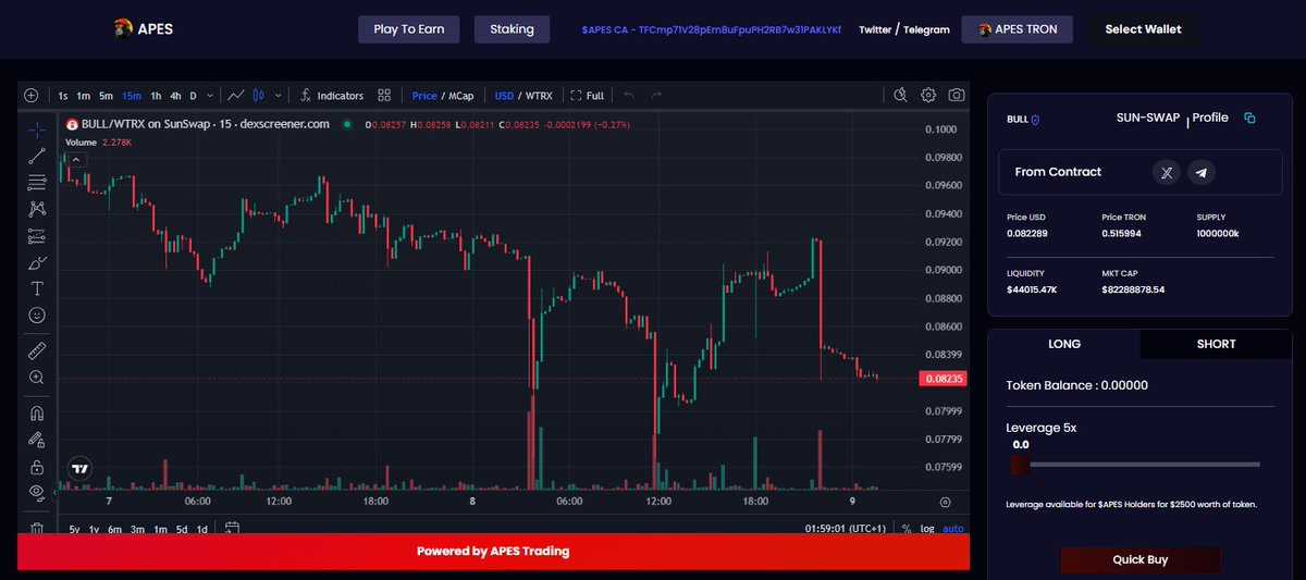 APES_TRX's tweet photo. 📌New Listing - We have added the project with Leverage Trading up to 10X on our Decentralized Exchange  - $BULL
@TRXTronBull

🔹Trading: LIVE
🔹Trade with Leverage - https://t.co/qCZW6vGu33

Welcome BULL to APES Family. 

Start trading BULL with Leverage now.

#BULL #TRX #TRON $TRX