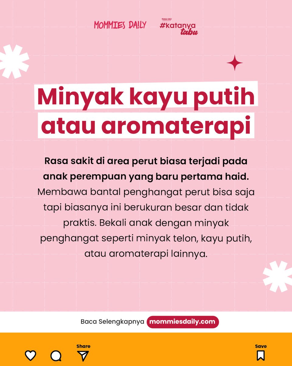 mommiesdaily's tweet photo. Sebagai orang tua, kita bisa membantu anak remaja perempuan mempersiapkan barang-barang ini untuk ke sekolah supaya lebih tenang saat mereka lagi menstruasi.

Baca selengkapnya di sini
➡️https://t.co/QEGaNhXIgL

#menstruasi #MDParenting #MDRaisingTeenagers #katanyatabu https://t.co/Fn0X3Yprd6