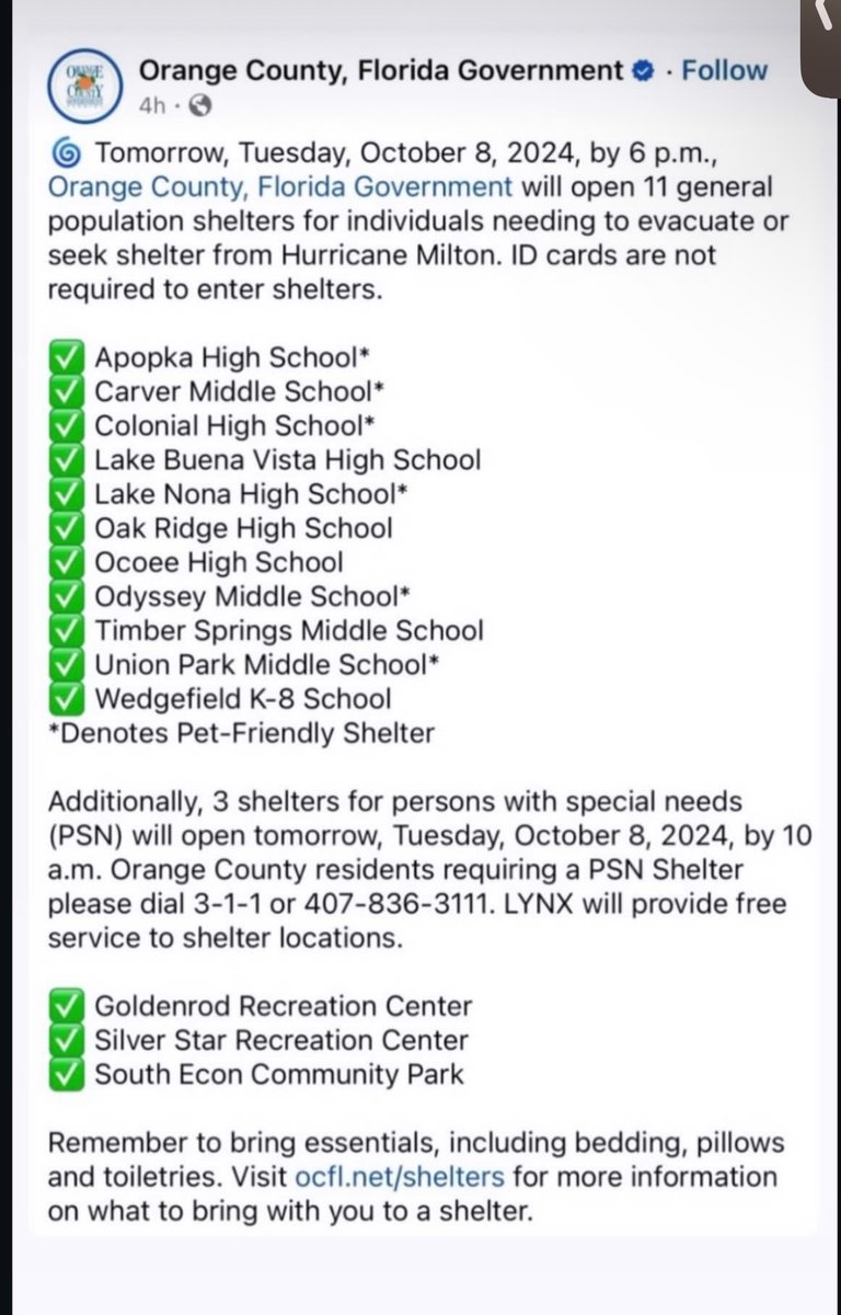 hey everyone here are some shelters for those who need to seek shelter during hurricane milton. Please stay safe everyone❤️ #HurricaneMilton #Florida