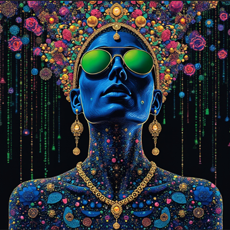 she is crowned jeweled cool ai art 💎👑👓