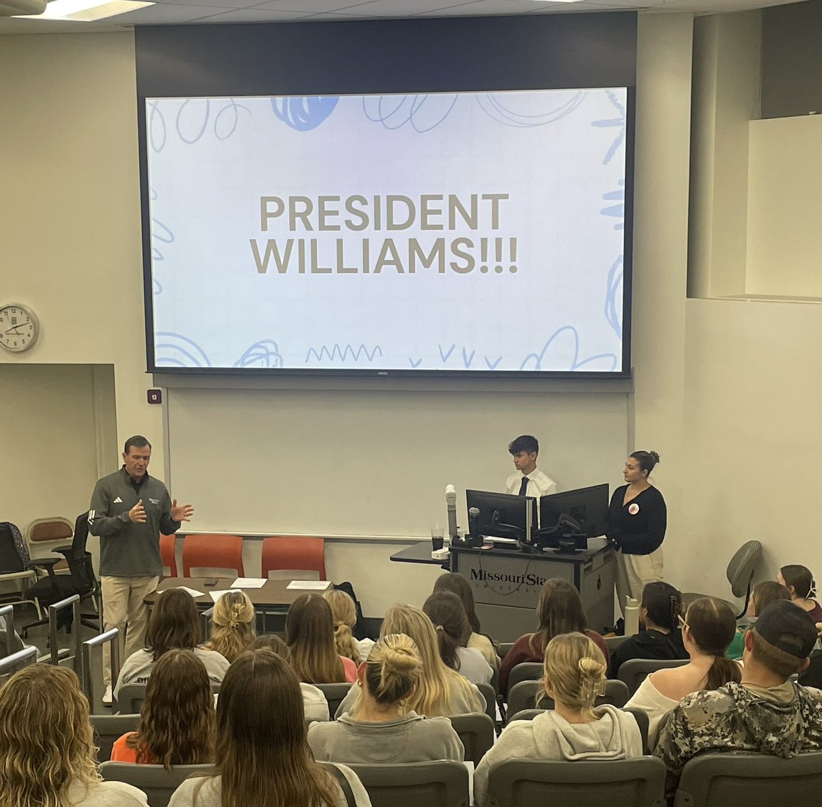 President Williams joined Order of Omega tonight! <a href="/MissouriState/">Missouri State</a>