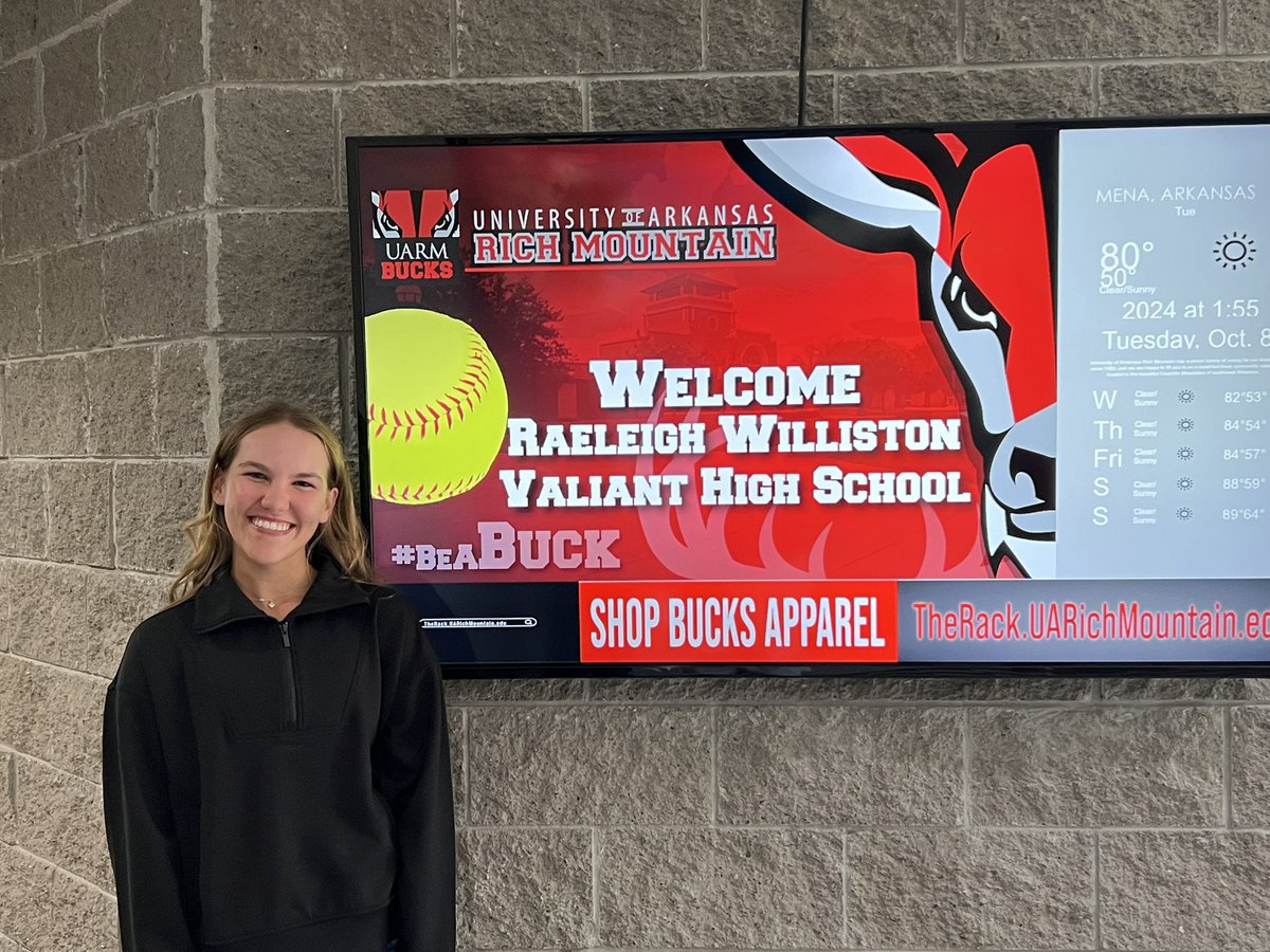 raeleigh38's tweet photo. Today, I verbally committed to #BeABuck at UARM. To say Im excited, wouldn't be enough. My #1 choice. First, I want to thank God for this wonderful blessing. I want to thank Coach Nealy for giving me a chance and I want to thank those who have put countless hours in to helping be the player I am today - my dad, my brother, my hitting coach Tom Middlebrooks, my travel ball coach - Kameron Forte, and Coach Howard, Jerms and Wilson. I cant wait to #defendthemountain