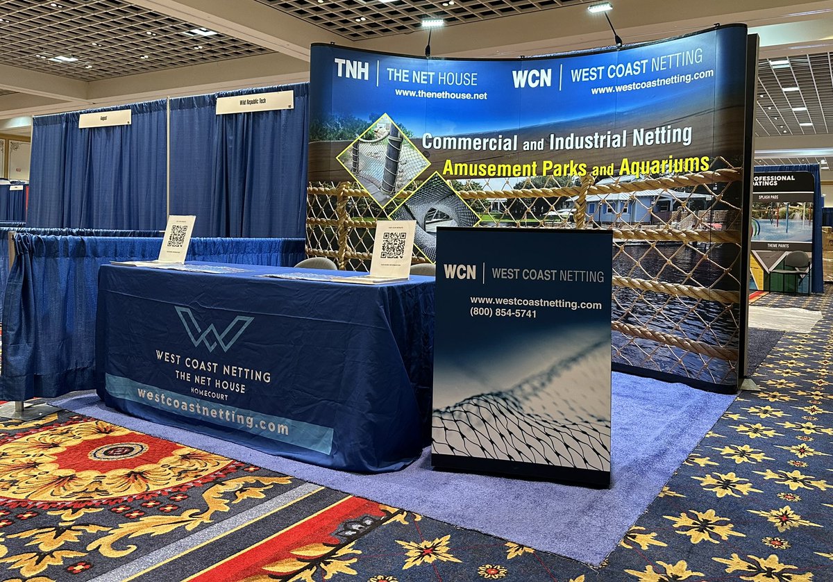 WestCoastNet's tweet photo. Tomorrow 10/9/24 and Thursday 10/10/24 we are at the @WWAShow World Waterpark Association Show in Las Vegas, Nevada. The 2024 WWA Trade Show is at the Paris Las Vegas Convention Center. If you have any questions about our netting products please stop by Booth Number 101. #WWAShow https://t.co/lwPXHwSqU2