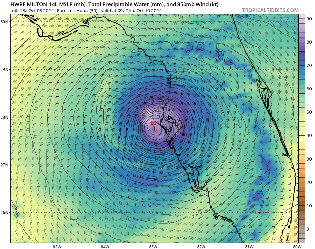 Something is off with the spaghetti track guidance. These plots include the latest runs of the GFS, Ukie and HWRF in the batch, all of which are much further north on their actual model runs. The latest runs of each are posted with the spaghetti plot below, and they don't add up.