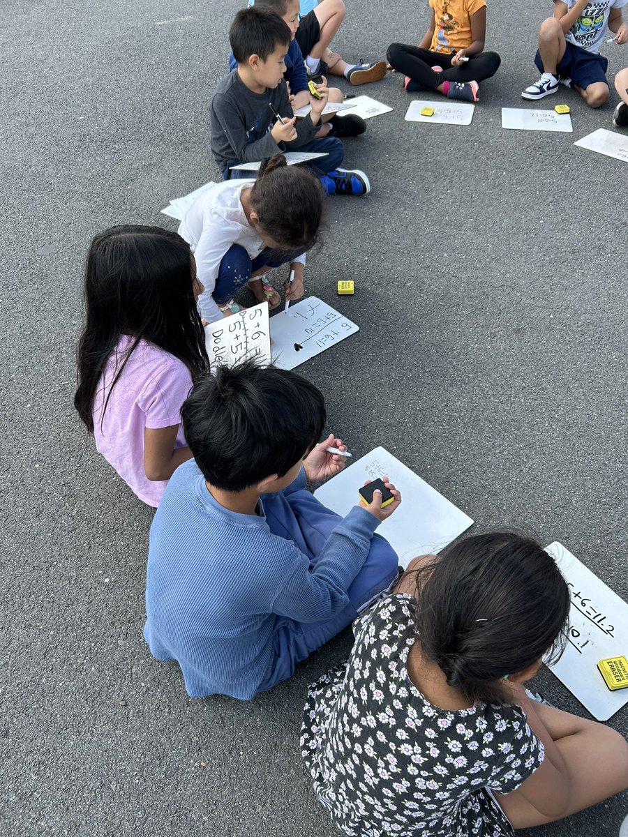 beautiful fall weather calls for practicing “near double” math facts outside!! <a href="/LittleRiverLCPS/">Little River ES</a> #2ndgrade