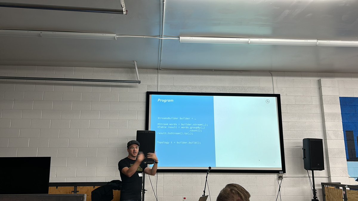 <a href="/MatthiasJSax/">Matthias J. Sax 🦦</a> presenting on the details of <a href="/kafkastreams/">Kafka Streams</a> at at the co-hosted AWS / Front Range meetup