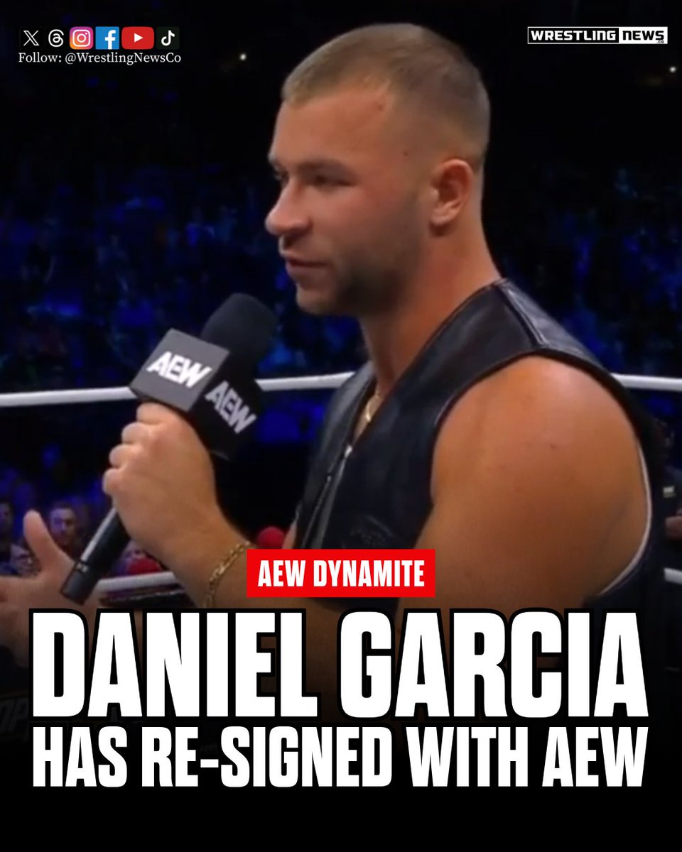 WrestlingNewsCo's tweet photo. Daniel Garcia has announced that he's staying with AEW. https://t.co/XzyB17uZlQ