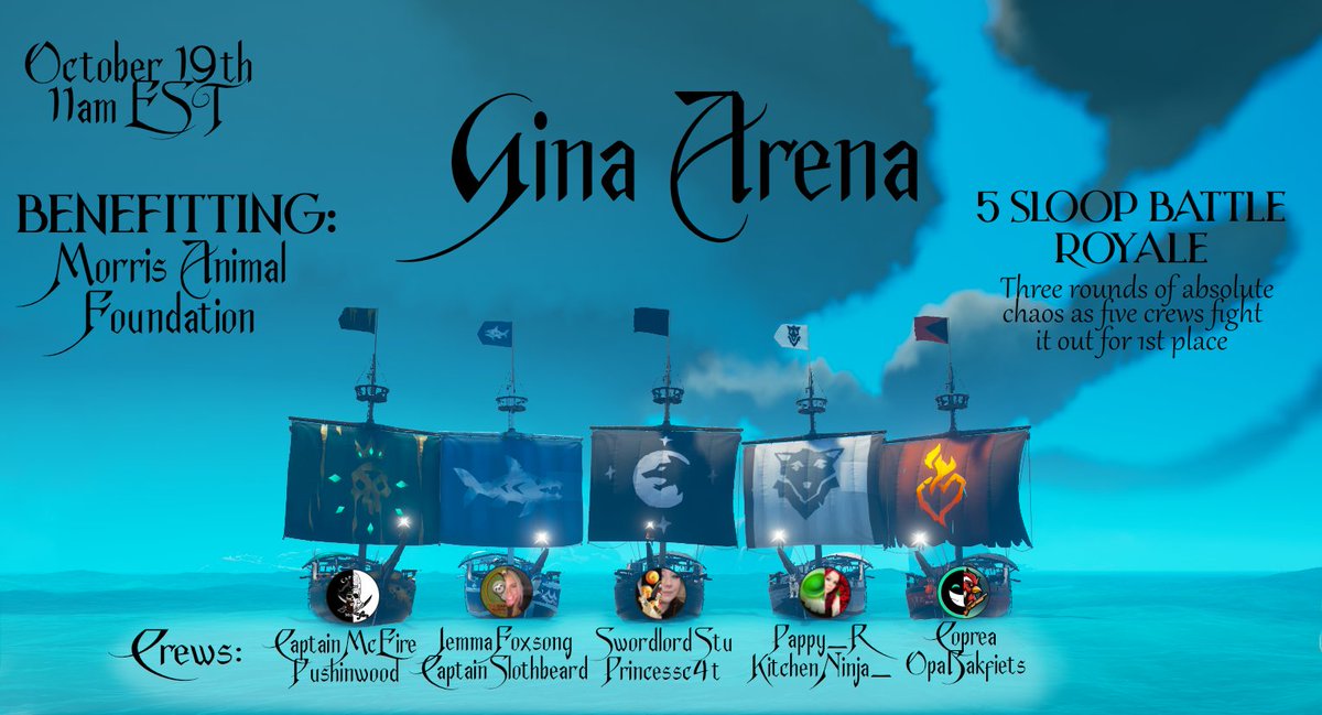 It's coming! The last Gina Arena of the year! Amazing crews coming together to raise funds and cause chaos. I hope to see you there! 11am EST on 10/19/24.