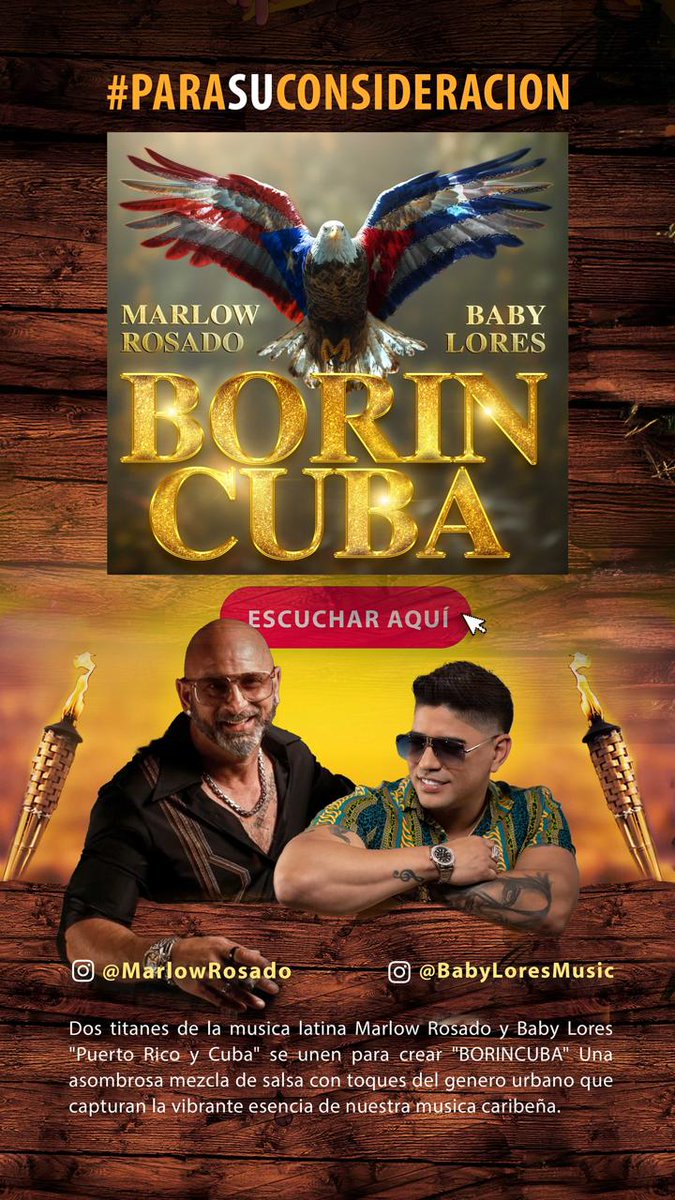 FYC 
Marlow Rosado Y Baby Lores ""BORINCUBA""
Best Tropical Latin Album