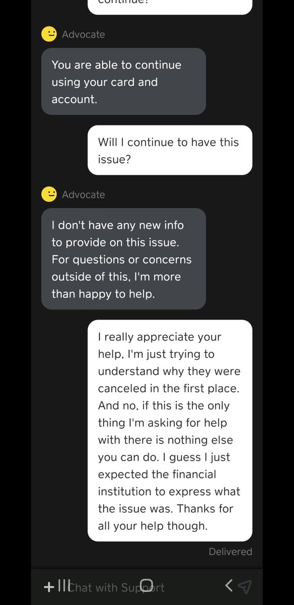 CreCobb's tweet photo. @CashApp Thanks for wasting my time today. Canceling transactions for no apparent reason, expressing that I should contact my bank when my money is on the Cashapp card already, not being pulled from a bank.... but most of all, thanks for the useless customer service! #trash https://t.co/xwlNRixtj0