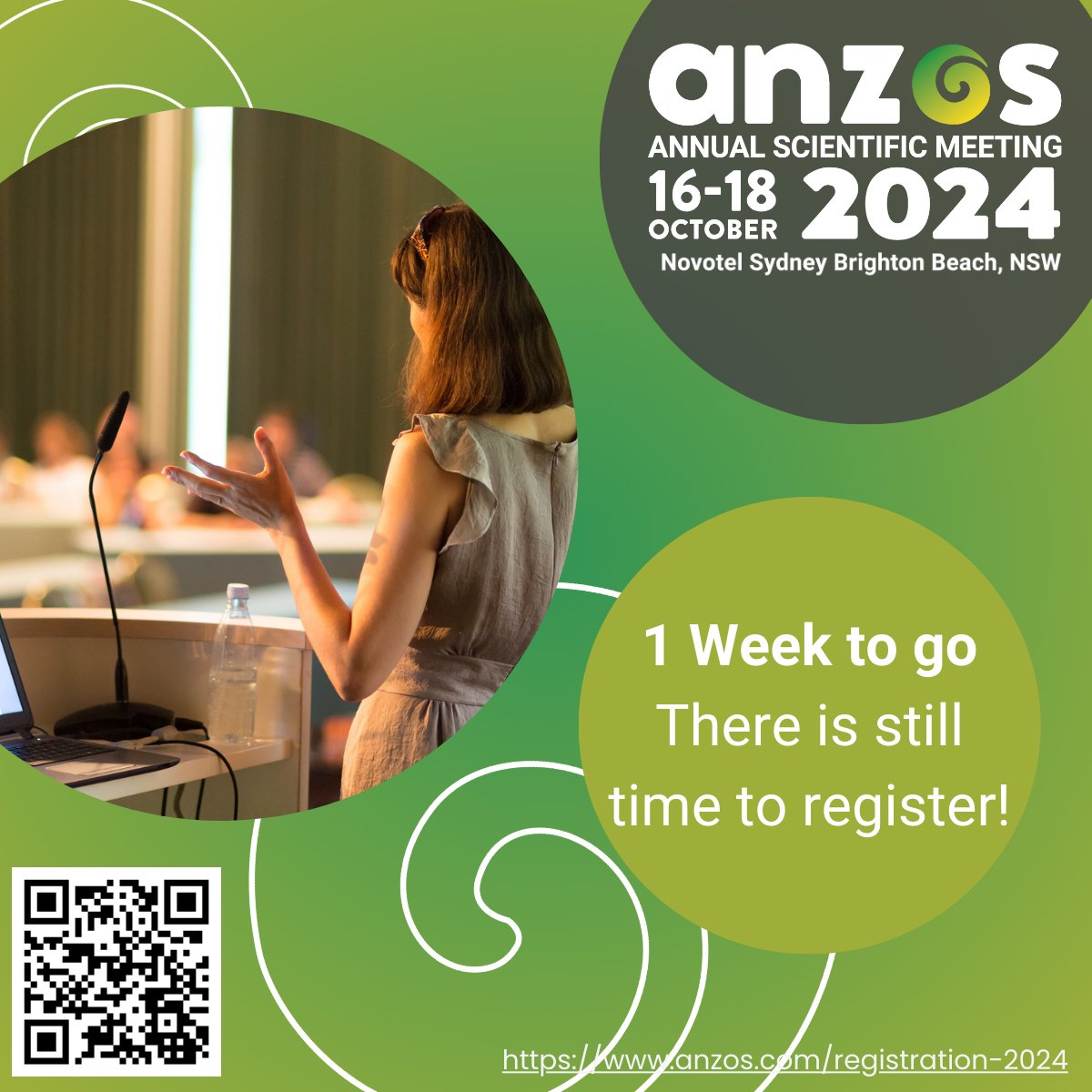 🚨 LESS THAN 1 WEEK TO GO! 🚨
Don't miss out on #ANZOS2024! 
Registrations are still open, but spots are filling fast. 
Explore the sessions and plan your experience now. Join us at Novotel Sydney Brighton Beach, October 16-18! 
#LetsTalkAboutObesity #EMCR #ScientificAwards #YIA