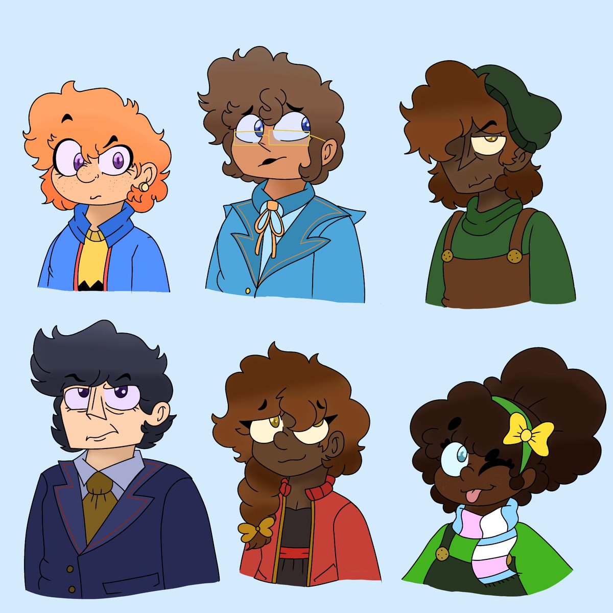 Logan_LucyDraws's tweet image. Uh. I grinded for a good 9 hours trying to get this done. Updated Human AU Designs for My Steel Hearts Series thing im working on. I&apos;ll do a follow up thread tomorrow going over each character. But here they are!
