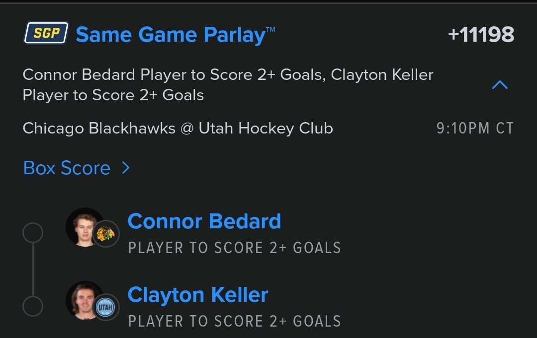 Why not?
Let the young guns play.
#bugmanbets #nhl