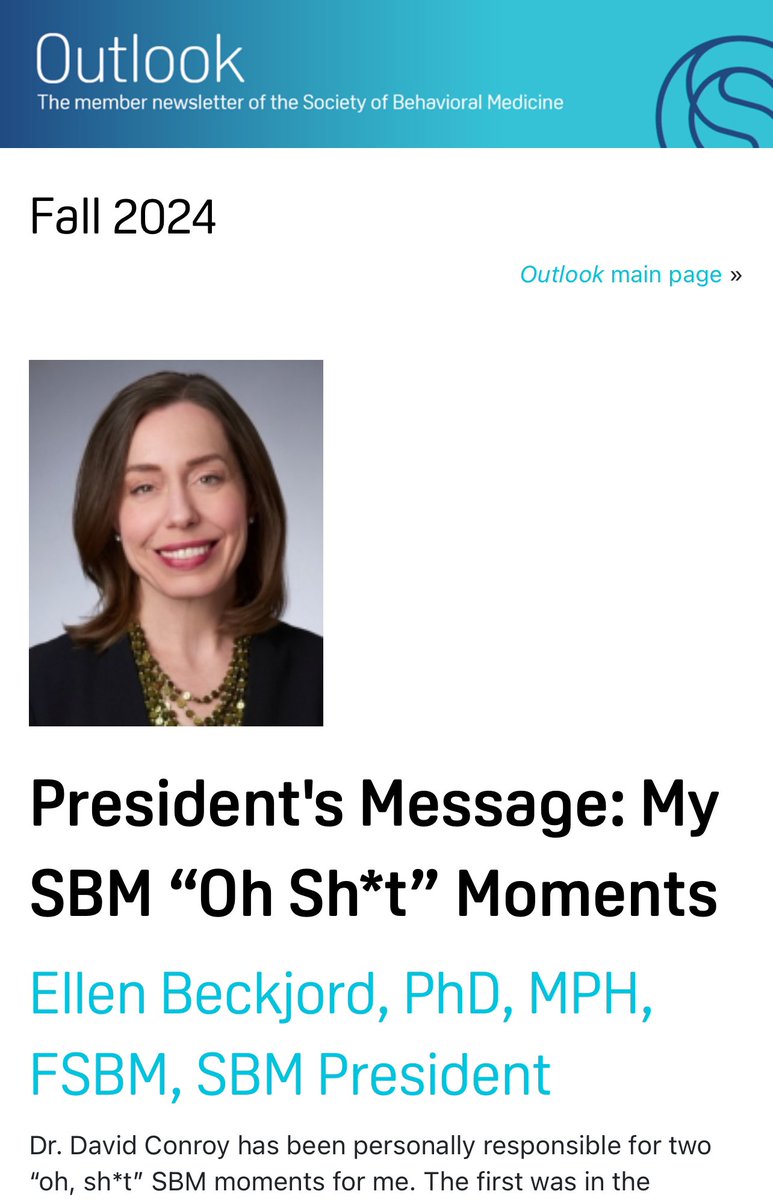🤣 “Oh, sh*t!” 

I ❤️ <a href="/ebeckjord/">Ellen Beckjord, PhD MPH</a> and you’ll know why when you read her column in the new issue of the <a href="/BehavioralMed/">SBM</a> Outlook newsletter.
