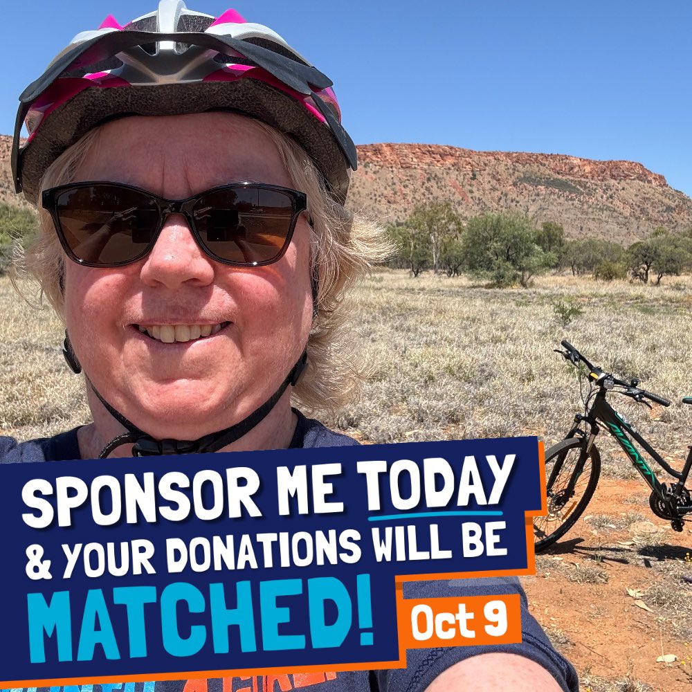 sueinasp's tweet image. The annual #GreatCycleChallenge #GCCOz is well underway, and with nearly 6000 others nationally I’m pedalling through October to raise funds for kids’ cancer research. 
Your donation, however small, is hugely appreciated 

greatcyclechallenge.com.au/Riders/SueTuck…