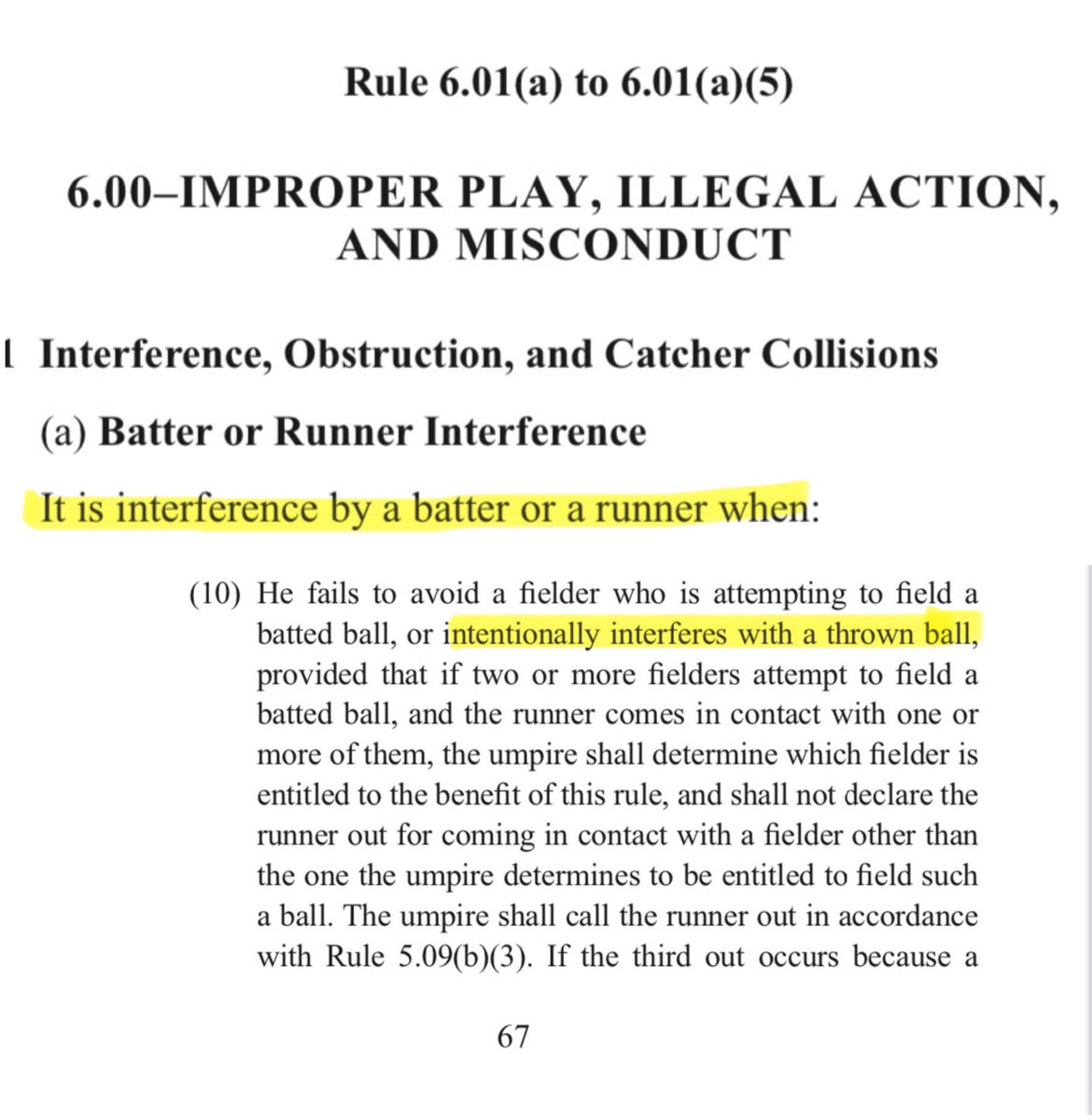 BetOnJeff's tweet photo. Manny Machado clearly violated rule 6.01(a)(10) and should have been ruled out here, which would have prevented multiple runs from scoring. @MLB will likely make an official apology on this https://t.co/ZcBy87gS3Z
