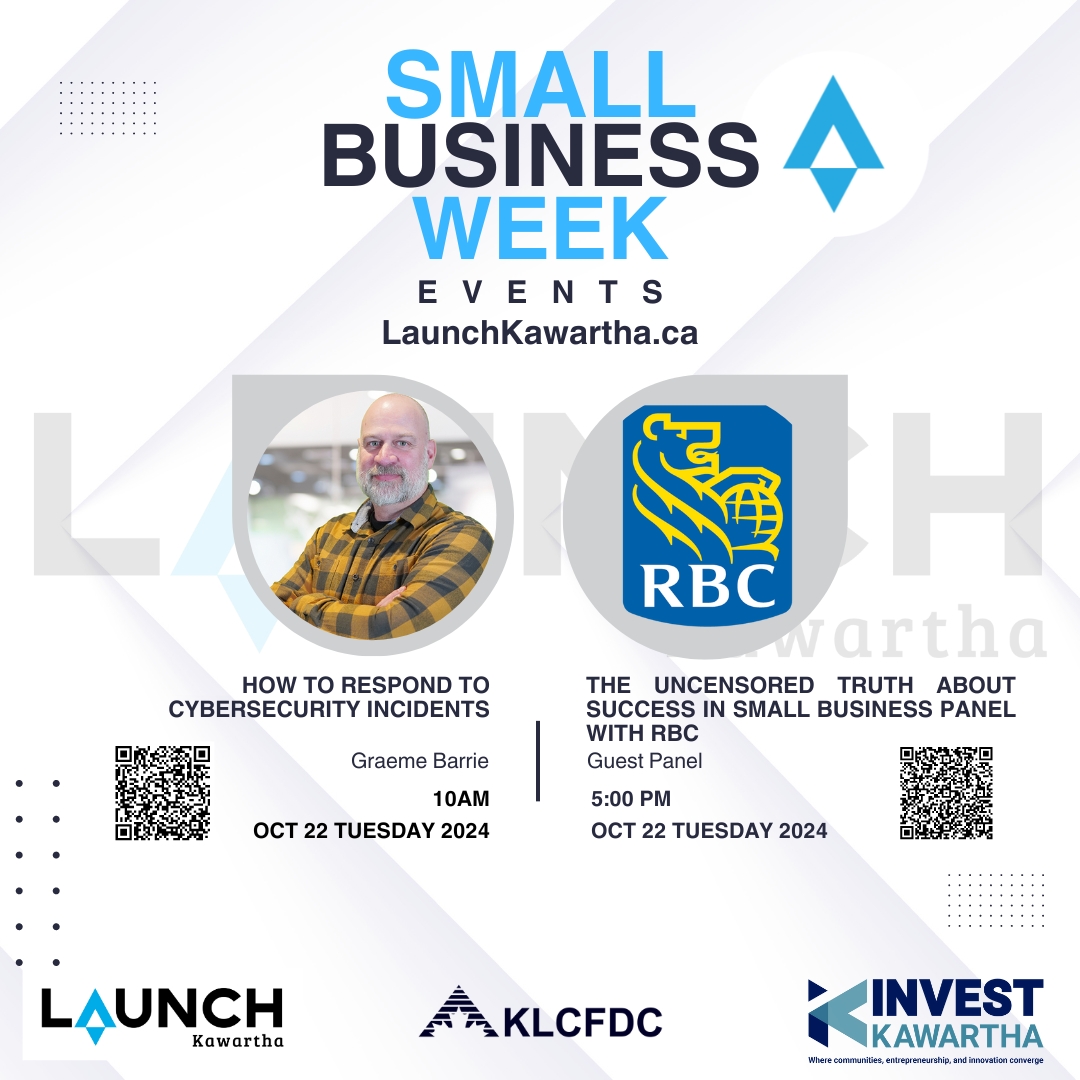 Join us for Day 2 of Small Business Week with another set of terrific sessions on Tuesday October 22nd beginning at 10 am!
 
Scan the QR codes below to register or to learn more!  

<a href="/FedDevOntario/">FedDev Ontario</a>