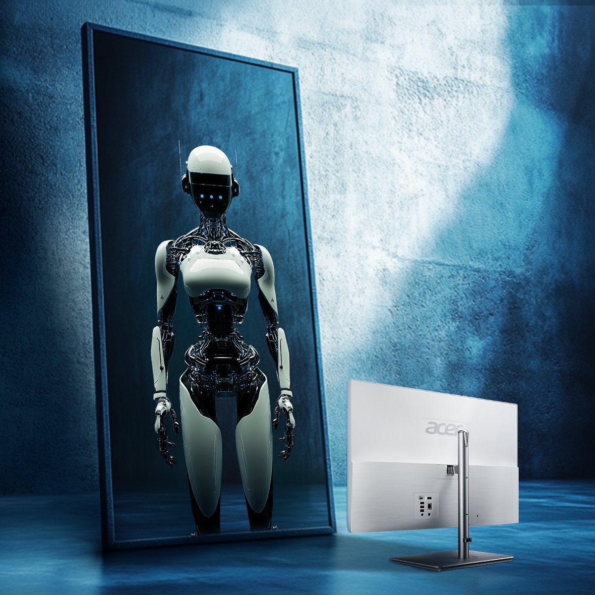 Acer's tweet image. The Aspire C series knows what it sees, and you will too. Acer Intelligence Space auto-detects your hardware &amp;amp; suggest AI tools to optimize performance with #IntelCoreUltra! Time to get creative on Creator Space, level up your gaming on Game Assistant, or explore smart tool apps!